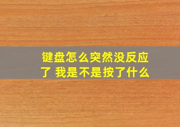 键盘怎么突然没反应了 我是不是按了什么